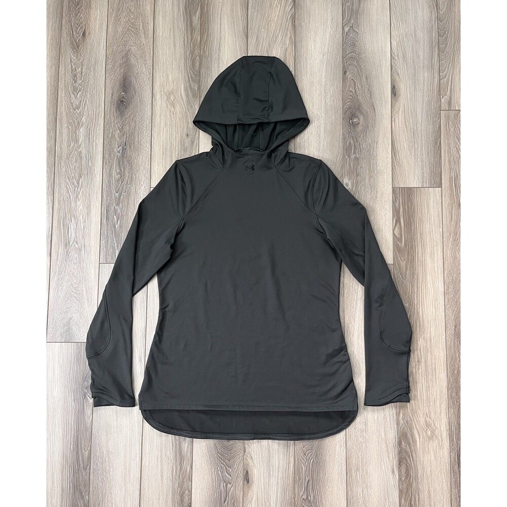 Under Armour Coldgear Green Fleece Performance Hoodie Mens Sz Large
